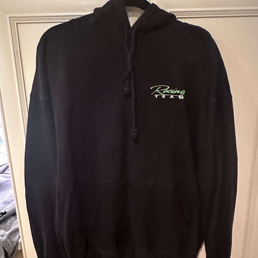 Brandy Melville Black Hoodie with Green Logo